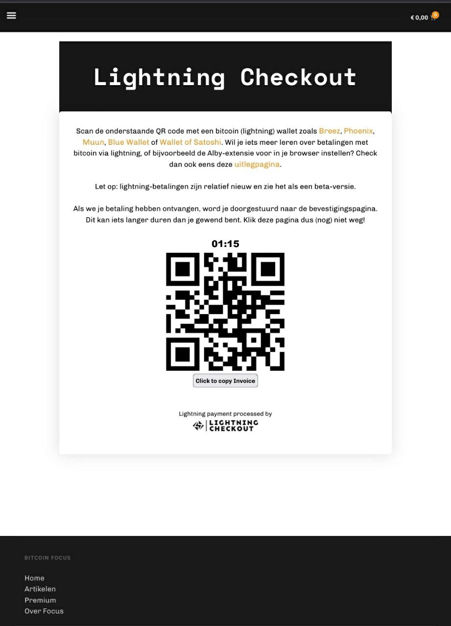 Voorbeeld bitcoin lightning checkout webshop